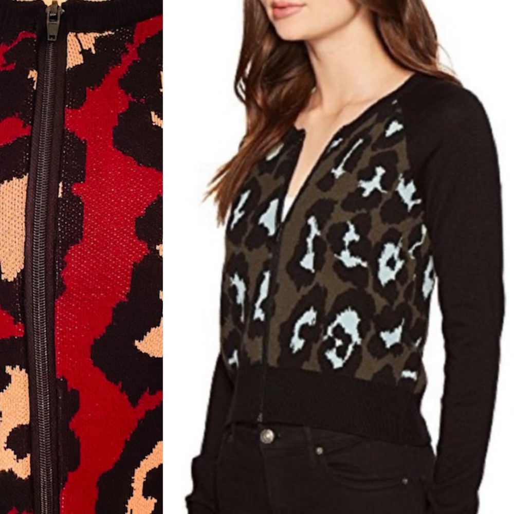 Romeo + Juliet Couture‎ Burgundy Leopard Jacket